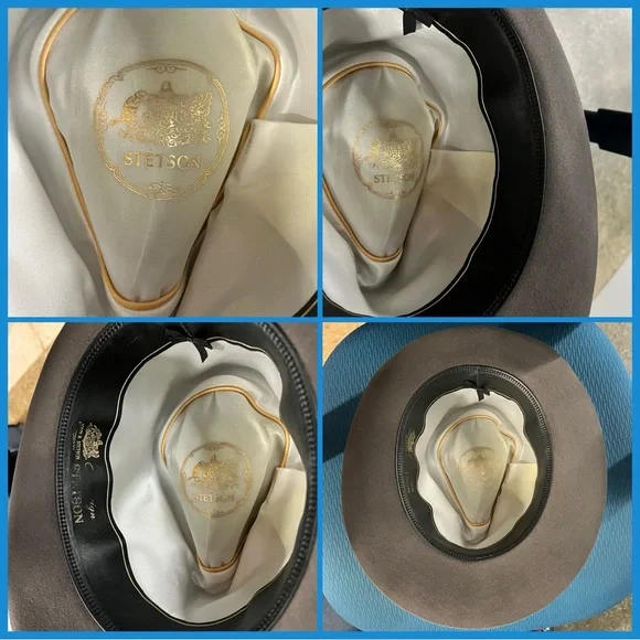 Stetson Gray Fedora with Black Band size 7 1/8 57cm - Picture 2 of 2